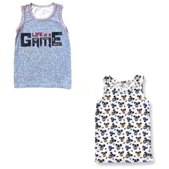 ⭐️ 5 for $25 A Set of 2 Cotton Toddler Tank Tops 2/3 Years - Picture 1 of 15